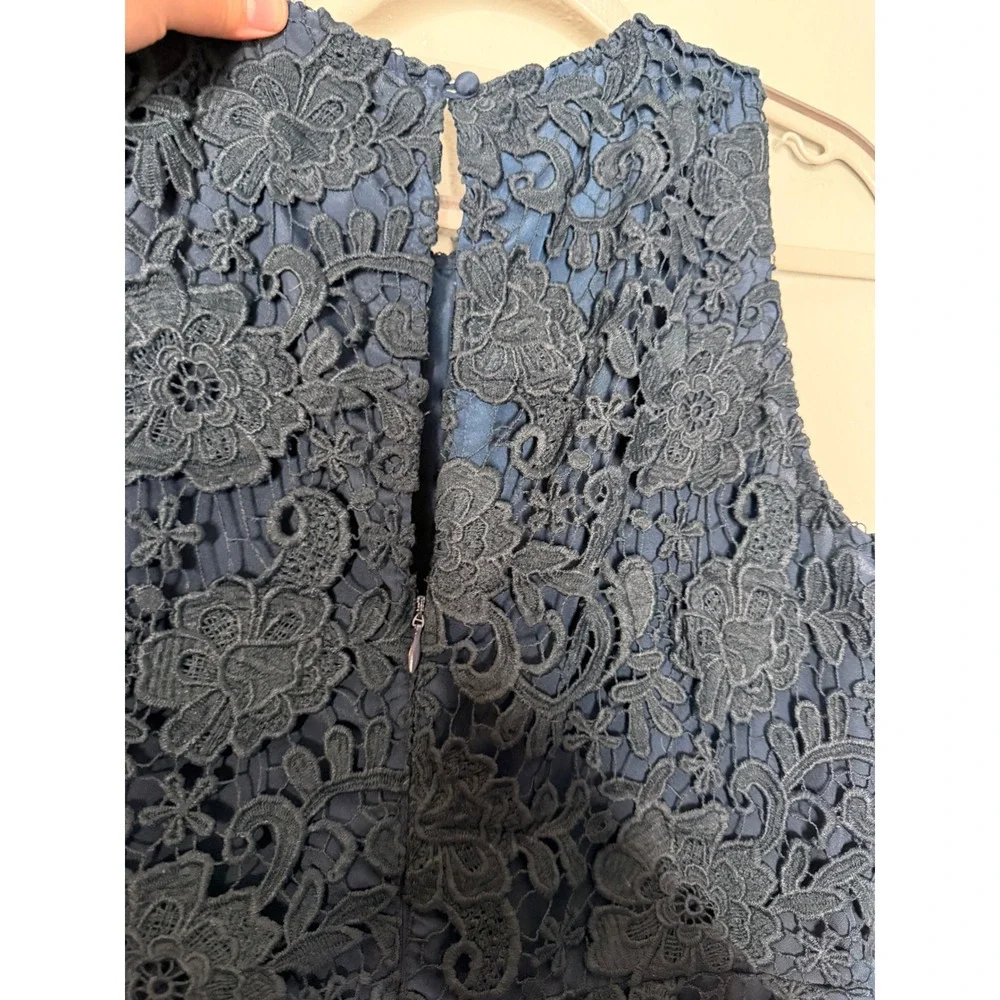 J.crew navy blue‎ floral lace sheath dress